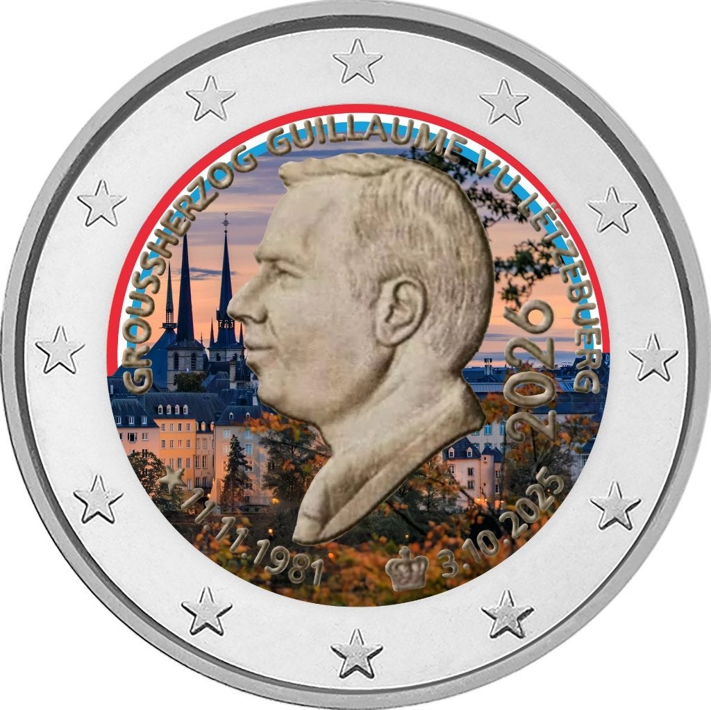 2 euro Luxemburg 2026 Guillaume IV gekleurd, Ophalen of Verzenden, Luxemburg, 2 euro