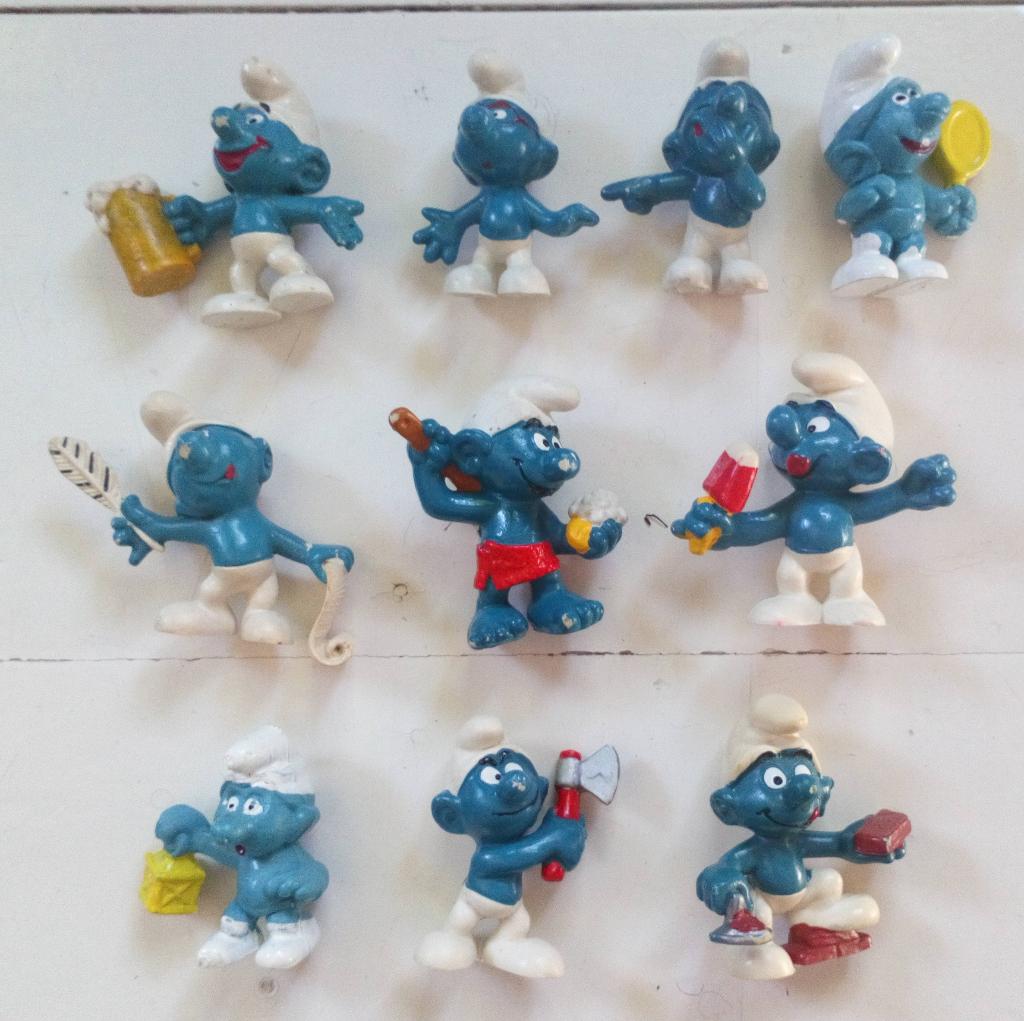 10 verschillende smurfen, Collections, Schtroumpfs, Utilisé, Poupée, Figurine ou Peluche, Différents Schtroumpfs, Enlèvement ou Envoi