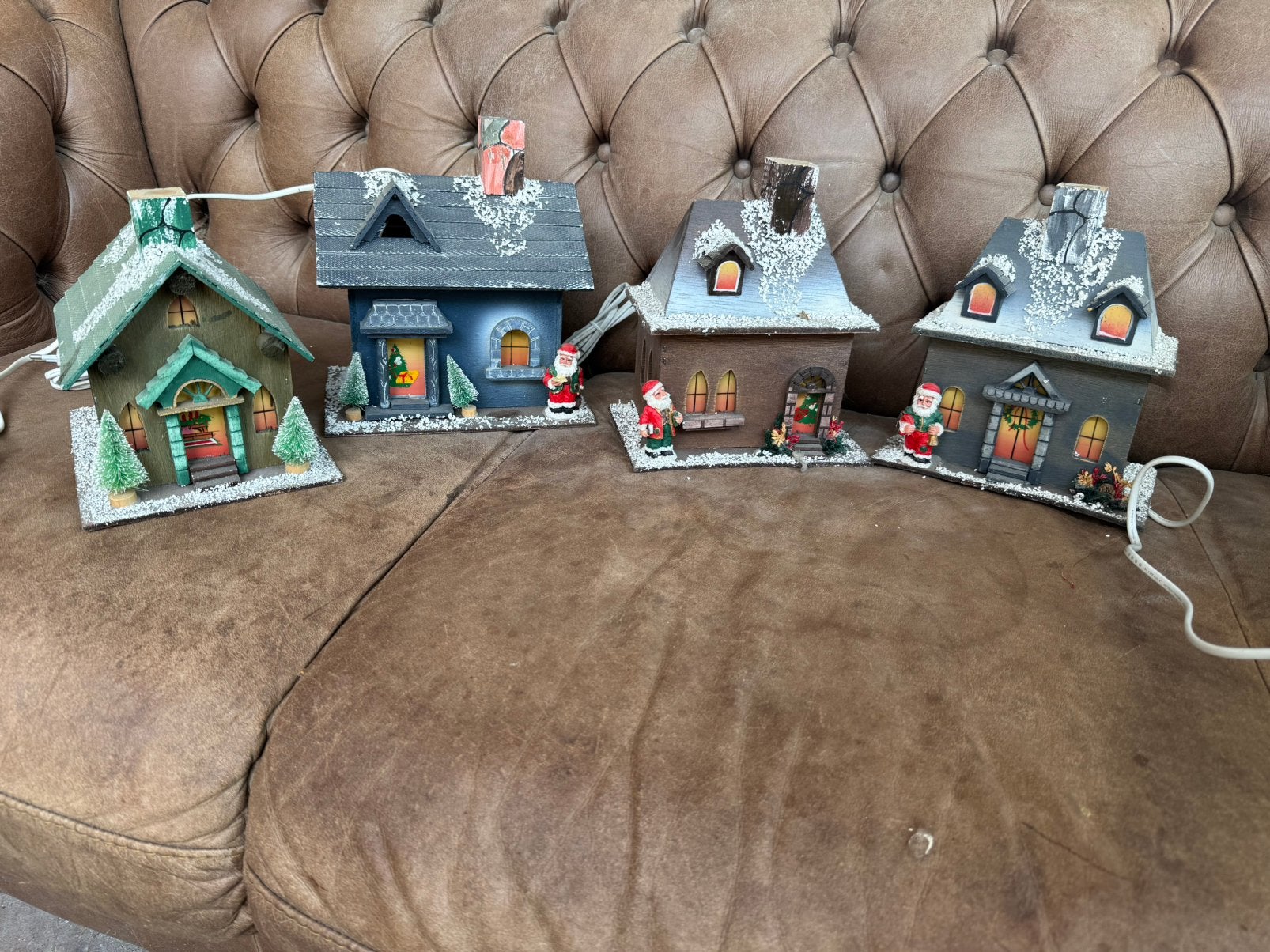 Huisjes hout kerstmis kerstspel kerstman, Ophalen of Verzenden, Zo goed als nieuw