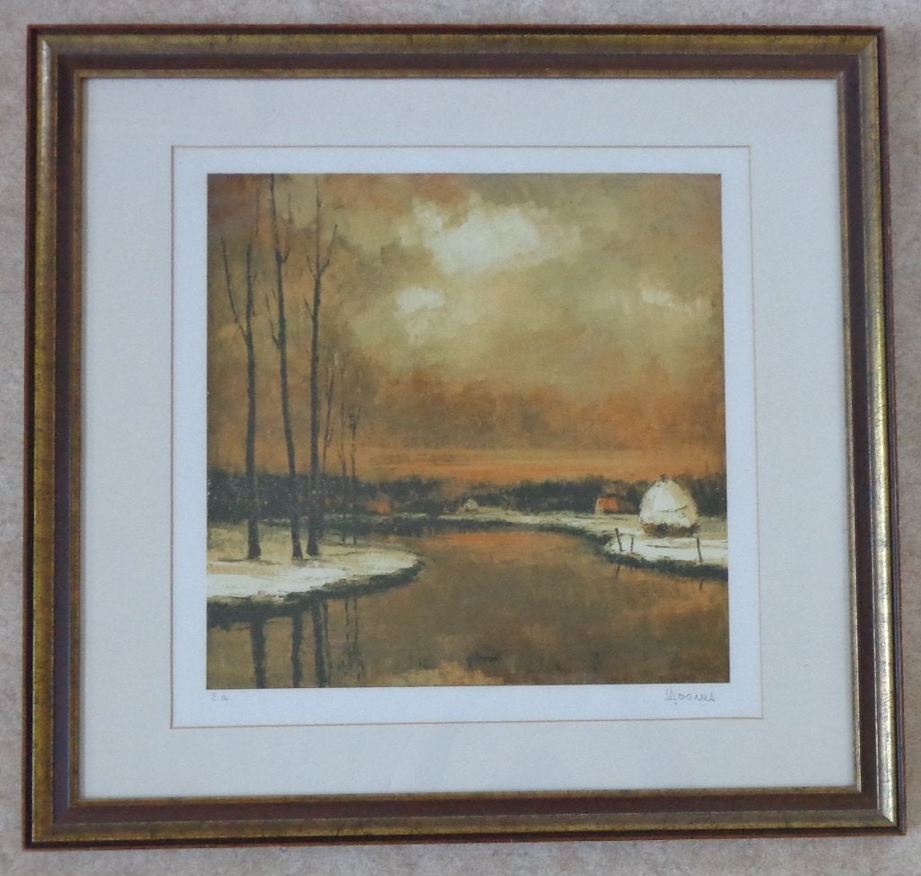 VIC DOOMS / LEIEZICHT / KLEURLITHO / 75x79cm / KADER / SIG, Antiek en Kunst, Kunst | Litho's en Zeefdrukken, Gelimiteerde oplage