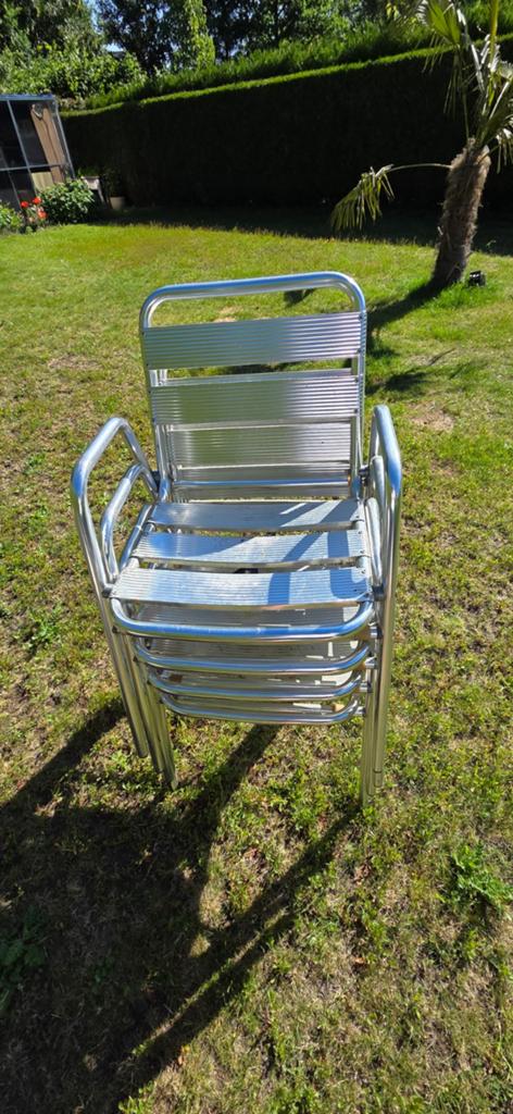 Aluminium tuinstoelen 4 stuks, Ophalen, Aluminium