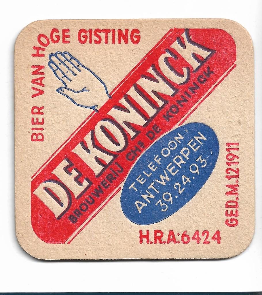 SB De Koninck, Verzamelen, Biermerken, Ophalen of Verzenden, Zo goed als nieuw, Viltje(s), De Koninck