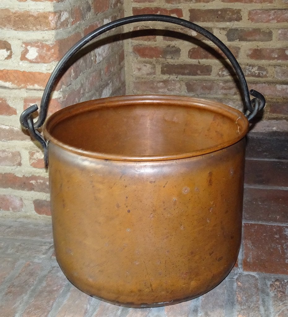 Antieke roodkoperen kookpot, Ophalen, Koper