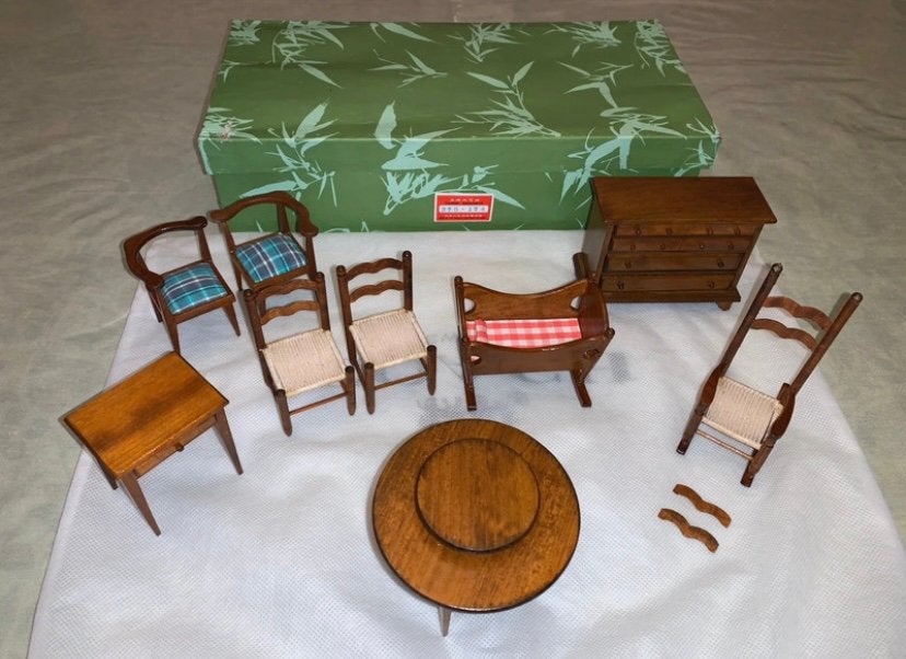 Mobilier miniature vintage Shanghai Handicrafts en bois, Enlèvement, Comme neuf, Décoration