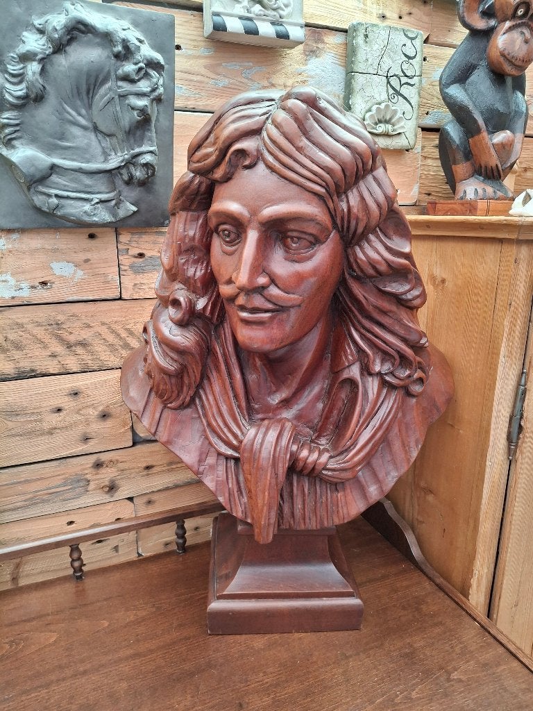 Molière, zeer zwaar puur hout, Antiek en Kunst, Ophalen