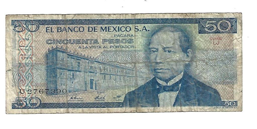 mexico 50 pesos 1981 73 vf, Timbres & Monnaies, Billets de banque | Amérique, Envoi, Amérique du Nord, Billets en vrac