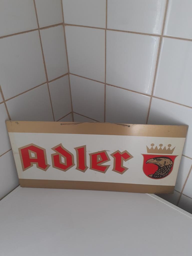Adler reclamebord, Ophalen, Zo goed als nieuw, Reclamebord