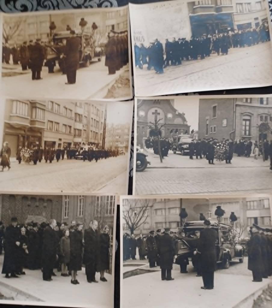 Oude begrafenisfoto's van brandweermannen uit de jaren 40, Verzamelen, Foto's en Prenten, Ophalen, Foto, Zo goed als nieuw, 1940 tot 1960