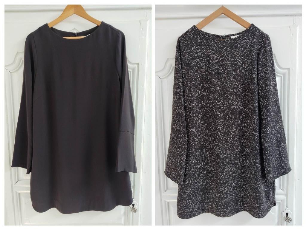 Jurkjes van H&M, recht model, lange mouw, maat 42, H&M, Zwart, Maat 42/44 (L), Nieuw
