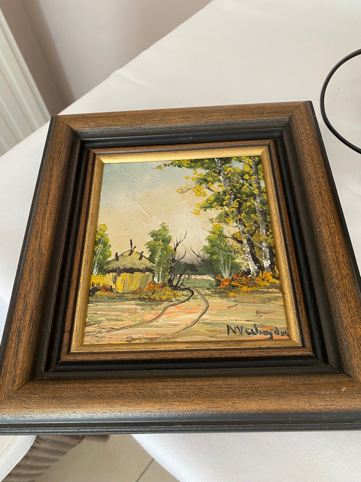 Kleine schilderijtjes - 2 seizoenen, Ophalen, Gesigneerd, Landschap, Doek