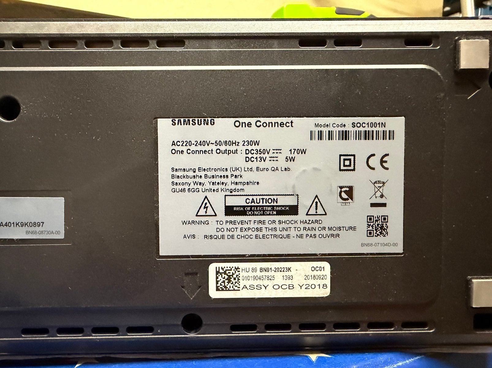 Samsung One Connect Box SOC1001N The Frame 2018 - 43-65 inch, Audio, Tv en Foto, Televisies, Ophalen of Verzenden, Zo goed als nieuw