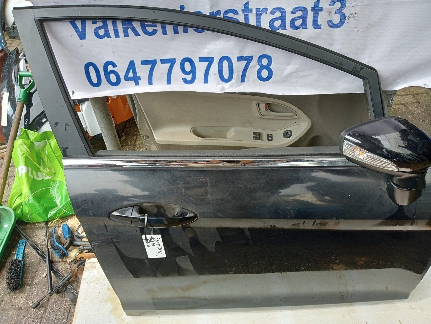 Portierdeur Rechtsvoor Ford Fiesta 2014 zonder spiegel, Gebruikt, -, Deur, -
