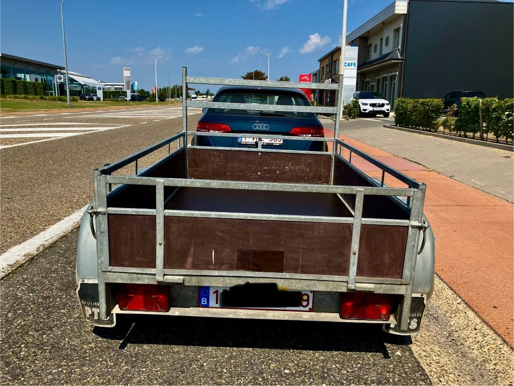 Aanhangwagen dubbelas 750kg - ongeremd remorque aanhanger, Ophalen, Gebruikt