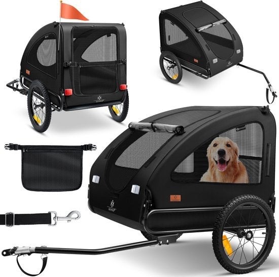 Hondenfietskar Kesser, Vélos & Vélomoteurs, Accessoires vélo | Remorques, Neuf, Remorque pour chien, 40 à 60 kg, Pliable