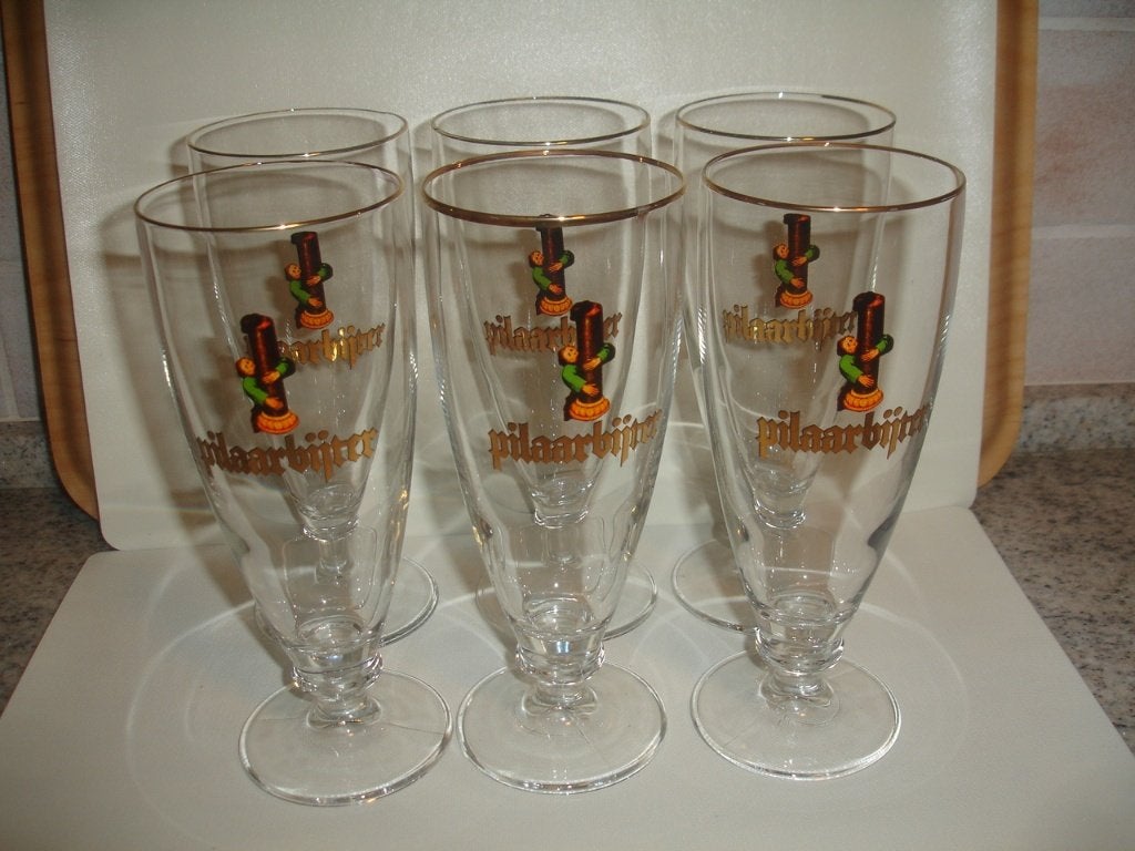 Bierglazen Pilaarbijter, brij. De Brabandere, € 1,00 stuk., Enlèvement ou Envoi, Neuf, Verre ou Verres, Autres marques