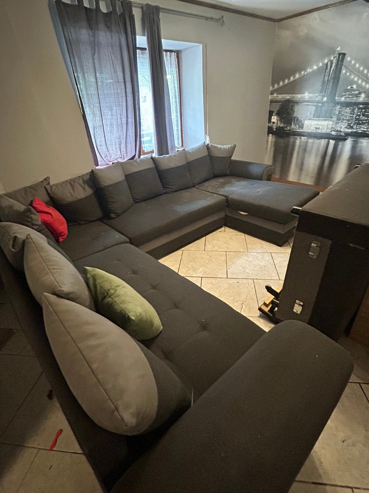 Canapé d’angle en U, Maison & Meubles, Enlèvement, Utilisé, Tissus, U