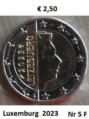 2 euromunten Luxemburg, Timbres & Monnaies, Monnaies | Europe | Monnaies euro, Enlèvement ou Envoi, Luxembourg, 2 euros, Monnaie en vrac