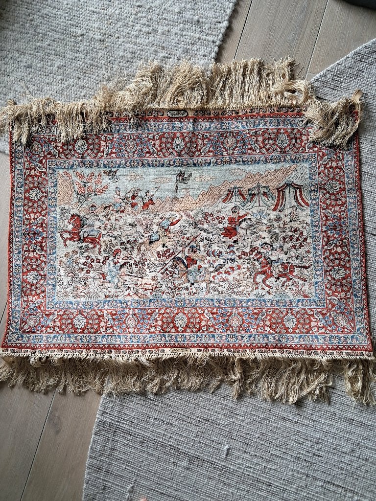 Oosters tapijt, Ophalen, 50 tot 100 cm, Blauw, 50 tot 100 cm