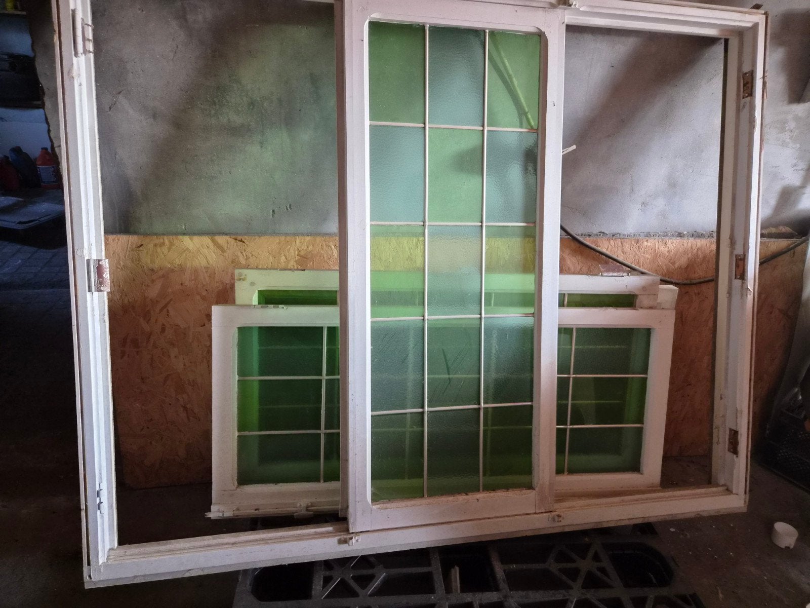 4 ramen glas in lood  60 cm op 1,40 m, Ophalen, Overige materialen, Minder dan 75 cm, Overige typen