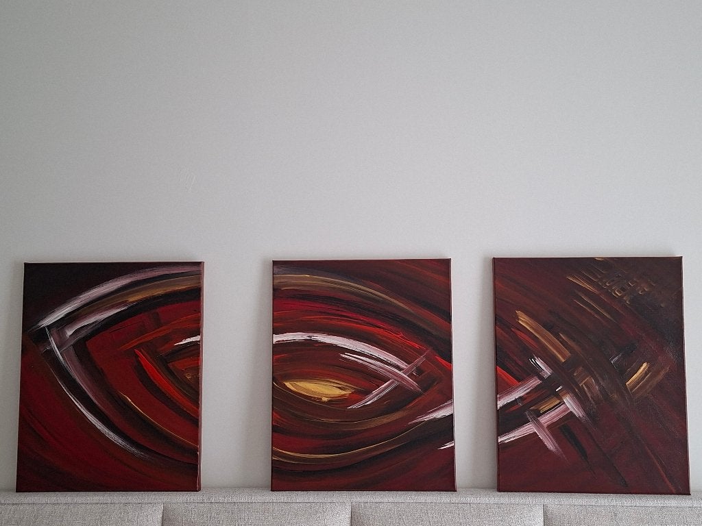 Drieluik "Little Goldfish" (2005) – Ann Batist, Antiek en Kunst, Ophalen of Verzenden