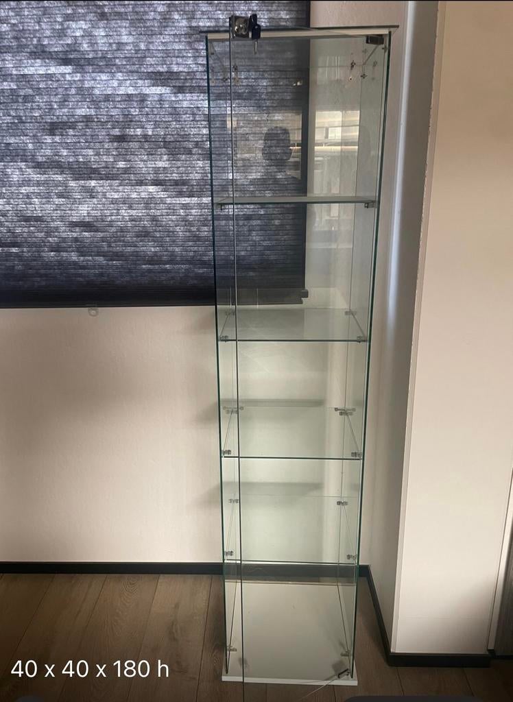 Glazen vitrine kast, 25 à 50 cm, Avec porte(s), Comme neuf, Verre