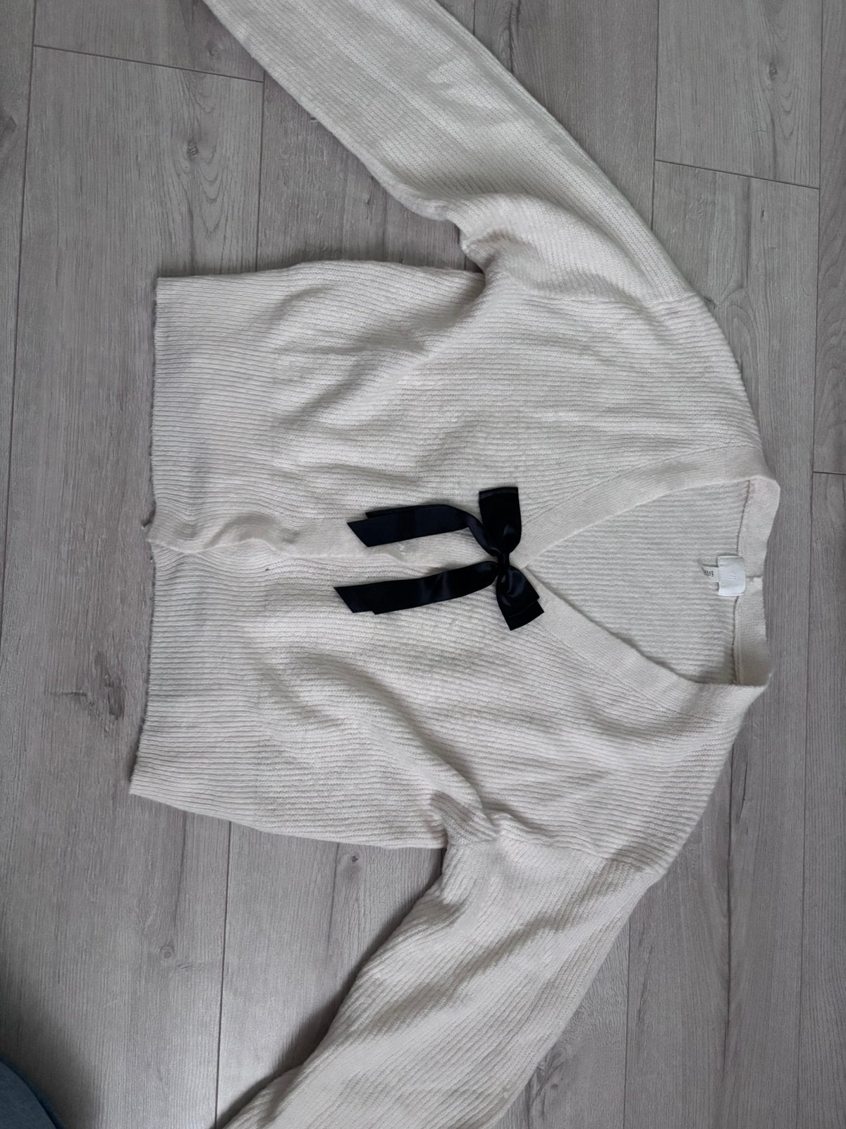 Pull met strikje, Ophalen of Verzenden, Zo goed als nieuw, Maat 52/54 (L), Wit
