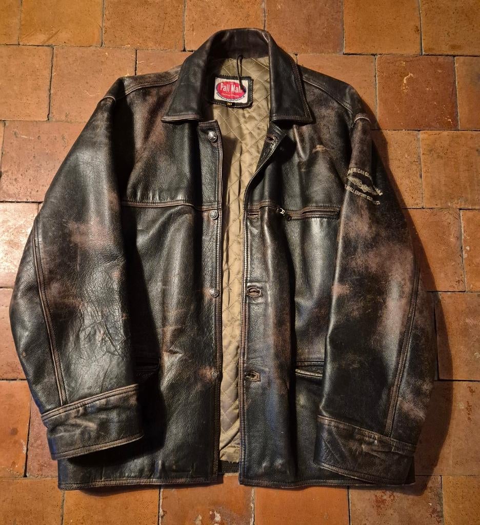 Vintage Pall Mall Export Clothing PME Legend leren jas, Bruin, Maat 56/58 (XL), Ophalen of Verzenden, PME Legend