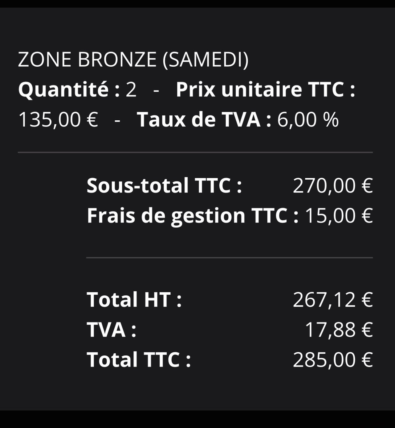 F1 SPA 2026 - 2 places bronze SAMEDI, Twee personen