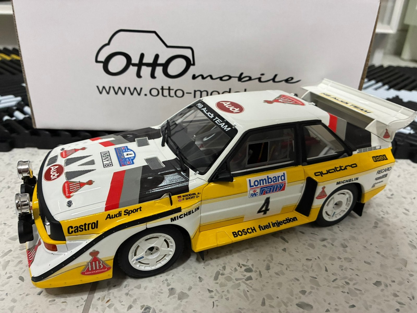 Audi Sport quattro S1 Rallye 1/18 ottomobile, Ophalen of Verzenden, Zo goed als nieuw, Auto, OttOMobile