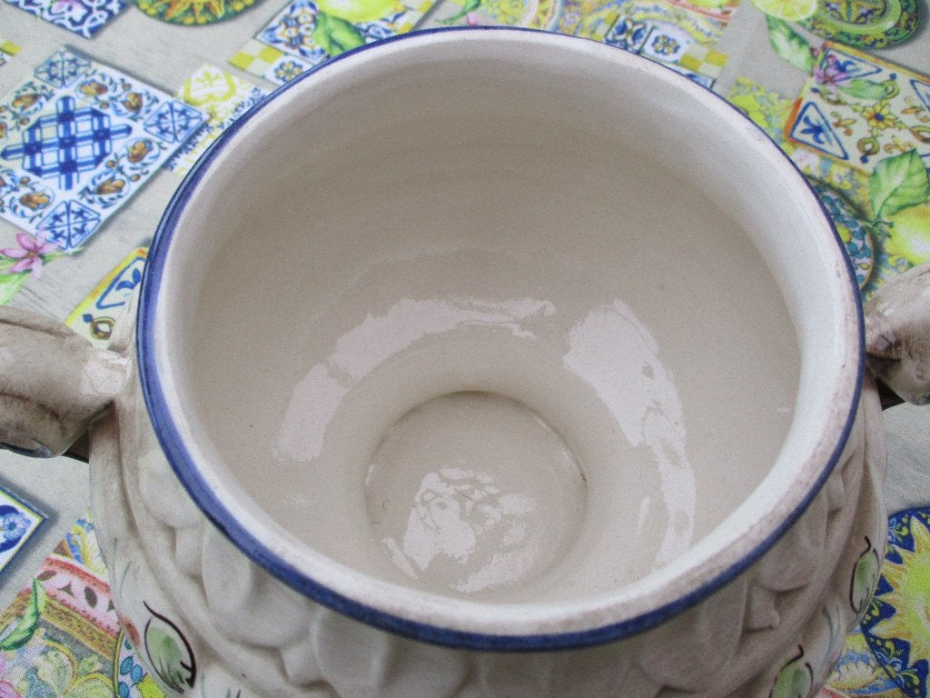 Italiaanse Potpourrivas /sierpot met deksel handgeschilderd, Ophalen
