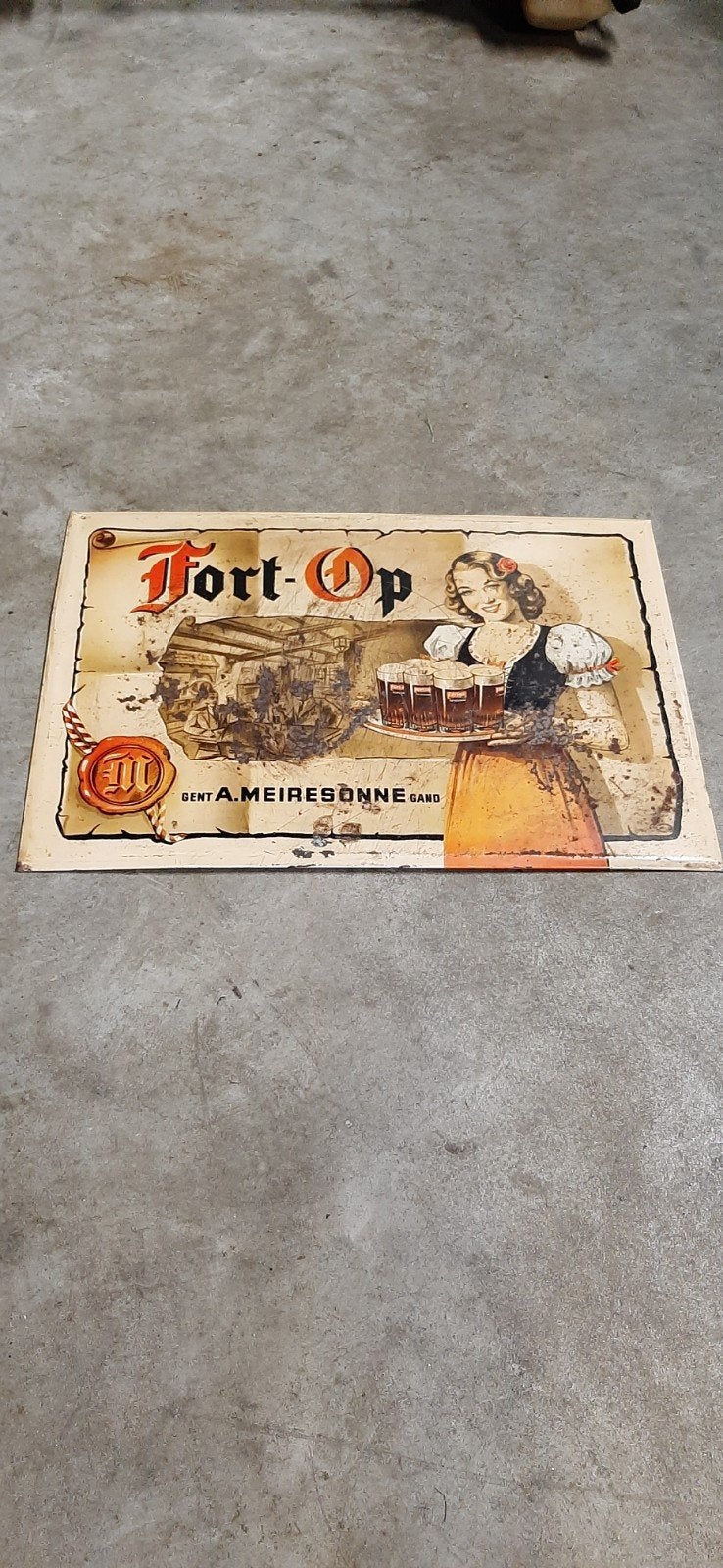 Fort-Op van Meiresonne Gand, Collections, Enlèvement, Panneau publicitaire