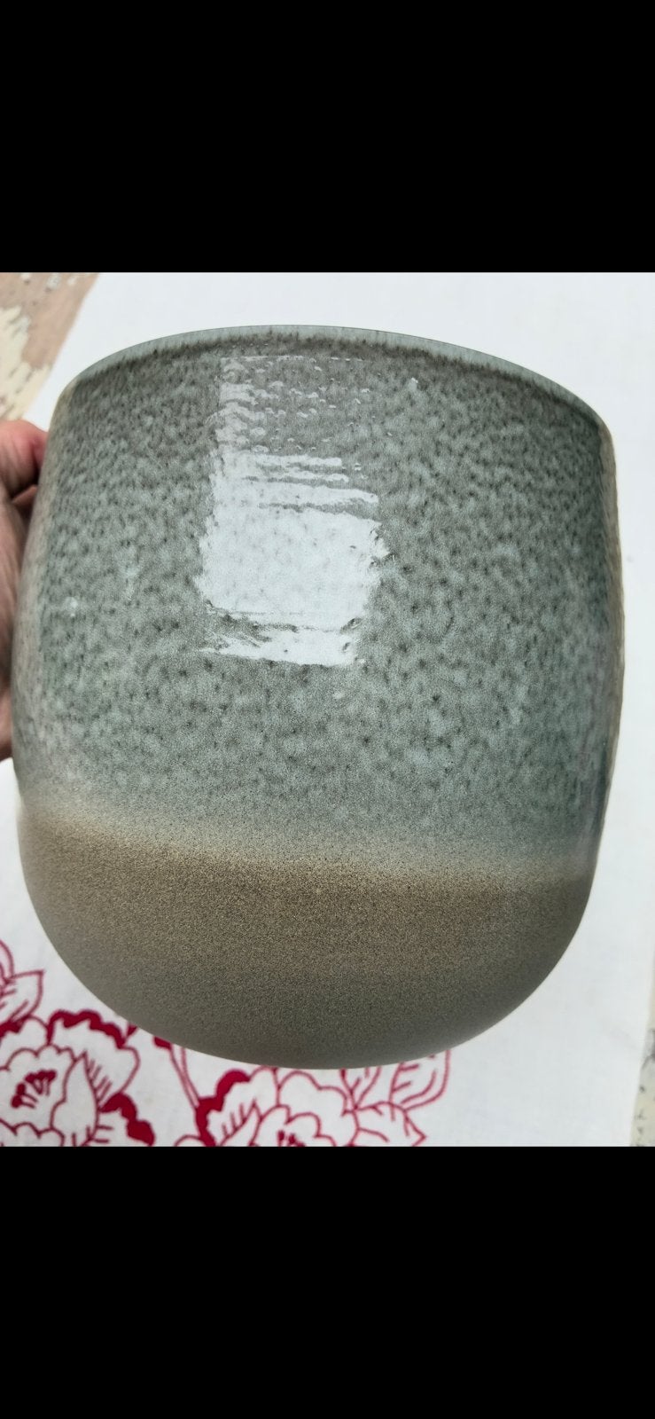Scheurich Bloempot, Huis en Inrichting, Lampen | Lampenkappen, Gebruikt, Minder dan 25 cm, Rond, Beige, Bruin, Grijs, Ophalen
