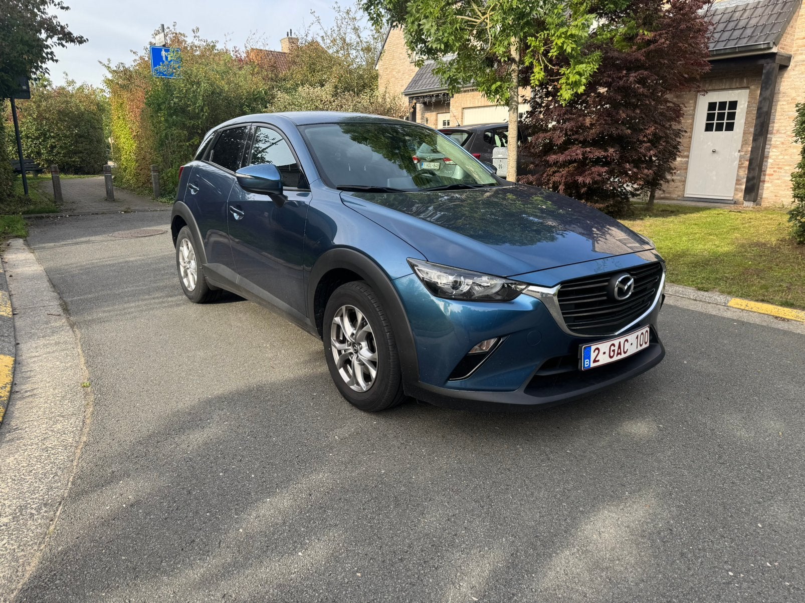Mazda cx3, Auto's, Voorwielaandrijving, 4 cilinders, Blauw, Leder en Stof