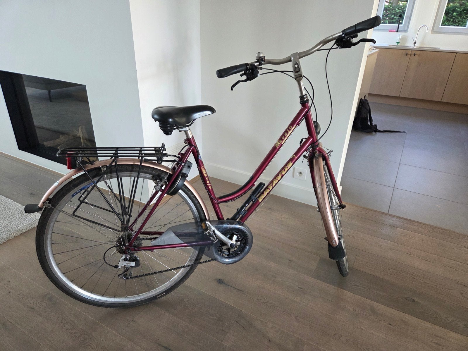Batavus Navajo trekkingfiets 3x7 speed - bordeaux/goud, Ophalen, Batavus