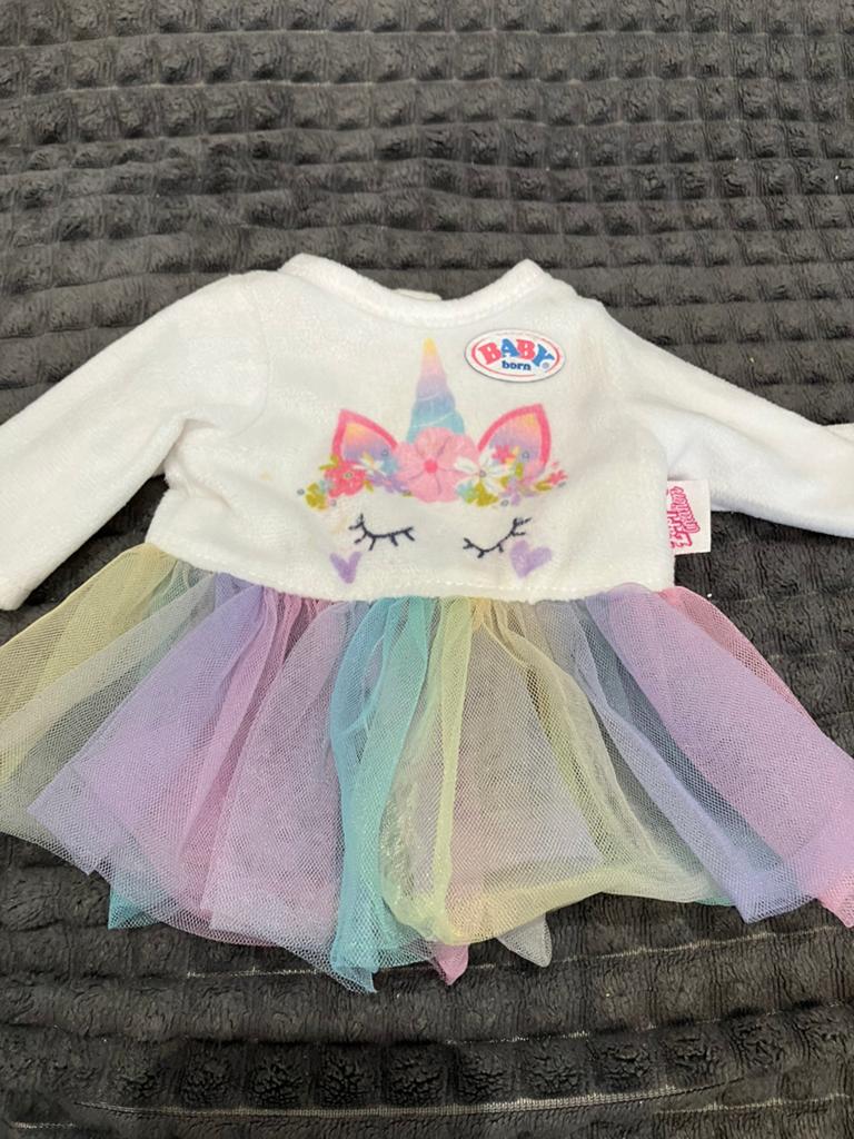 Robe licorne baby born zapf creation pour poupée 43 cm, Enlèvement ou Envoi, Comme neuf