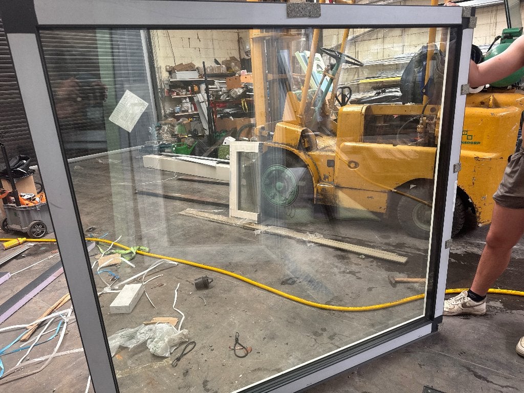 vast pvc raam ral 7016 buiten , wit binnen, Bricolage & Construction, Châssis & Portes coulissantes, Enlèvement