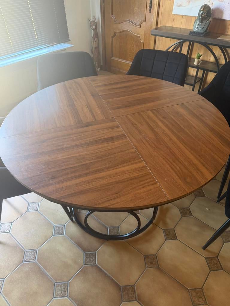 ronde eettafel industrieel, Huis en Inrichting, Ophalen, Zo goed als nieuw