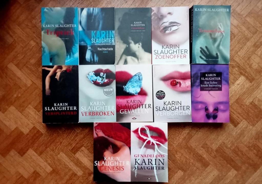12 boeken Karin Slaughter, Boeken, Ophalen of Verzenden, Gelezen