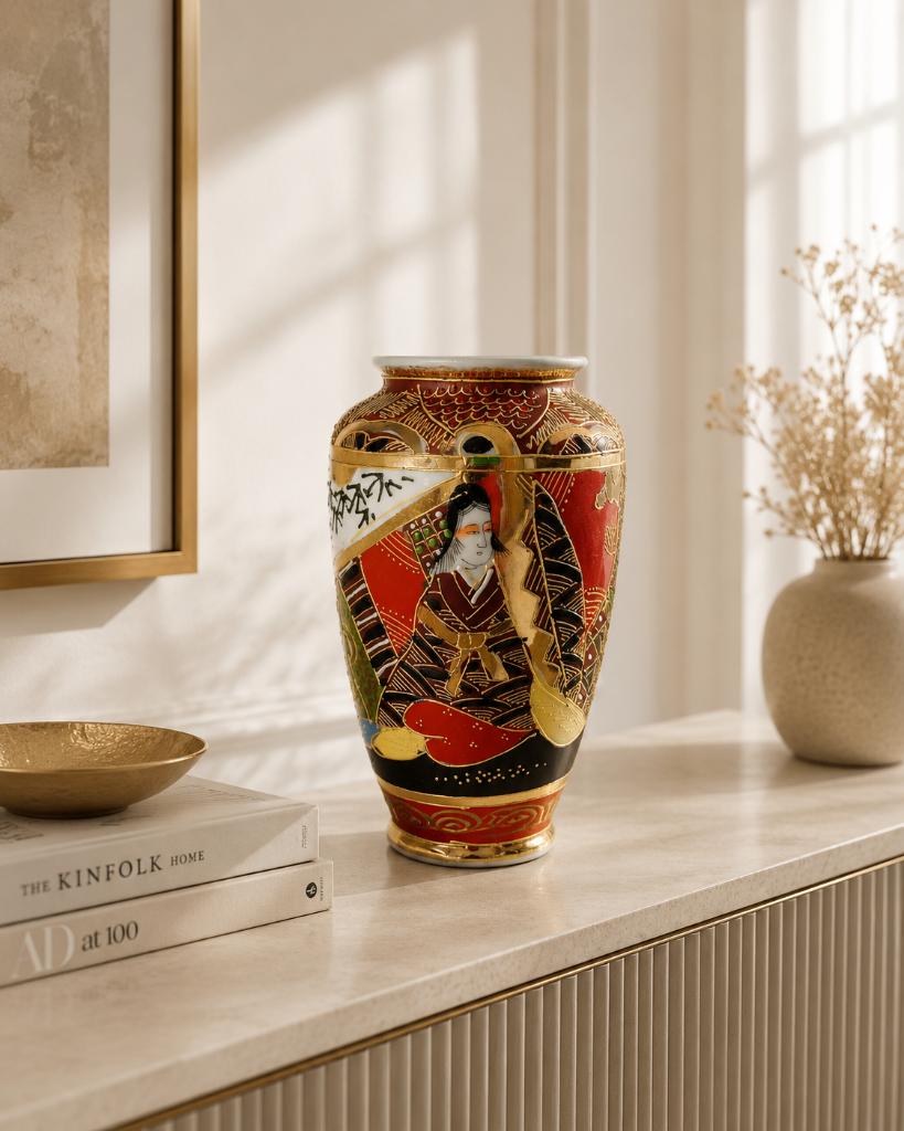 Vase japonais 1930 de satsuma signé Dai NippoN époque Meiji, Enlèvement ou Envoi