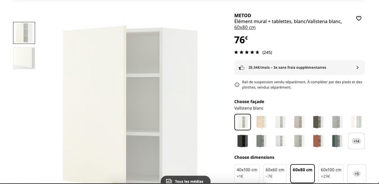 Armoire murale METOD Ikea 2, Maison & Meubles, Cuisine | Éléments de cuisine