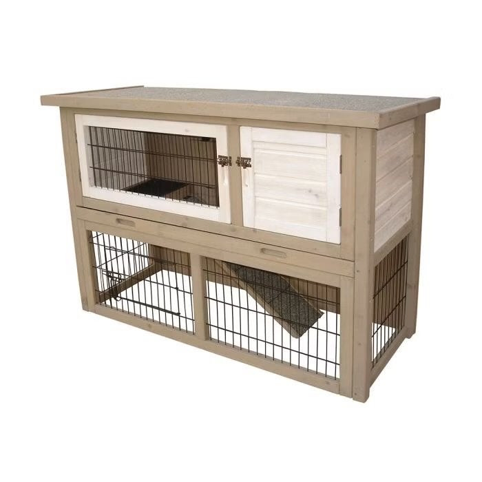 Duvo+ Woodland Konijnenhok Cotton Cottage, Dieren en Toebehoren, Ophalen, 110 cm of meer, 60 tot 90 cm, Nieuw