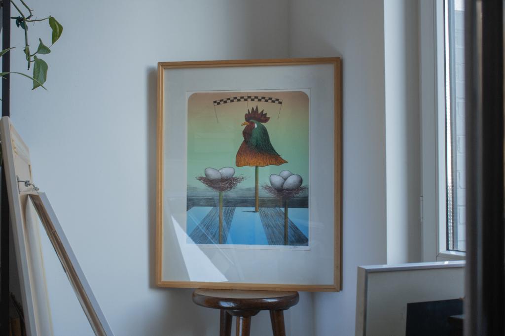 Lithographie de coq sans titre de Helmut Böhm, Antiquités & Art, Enlèvement