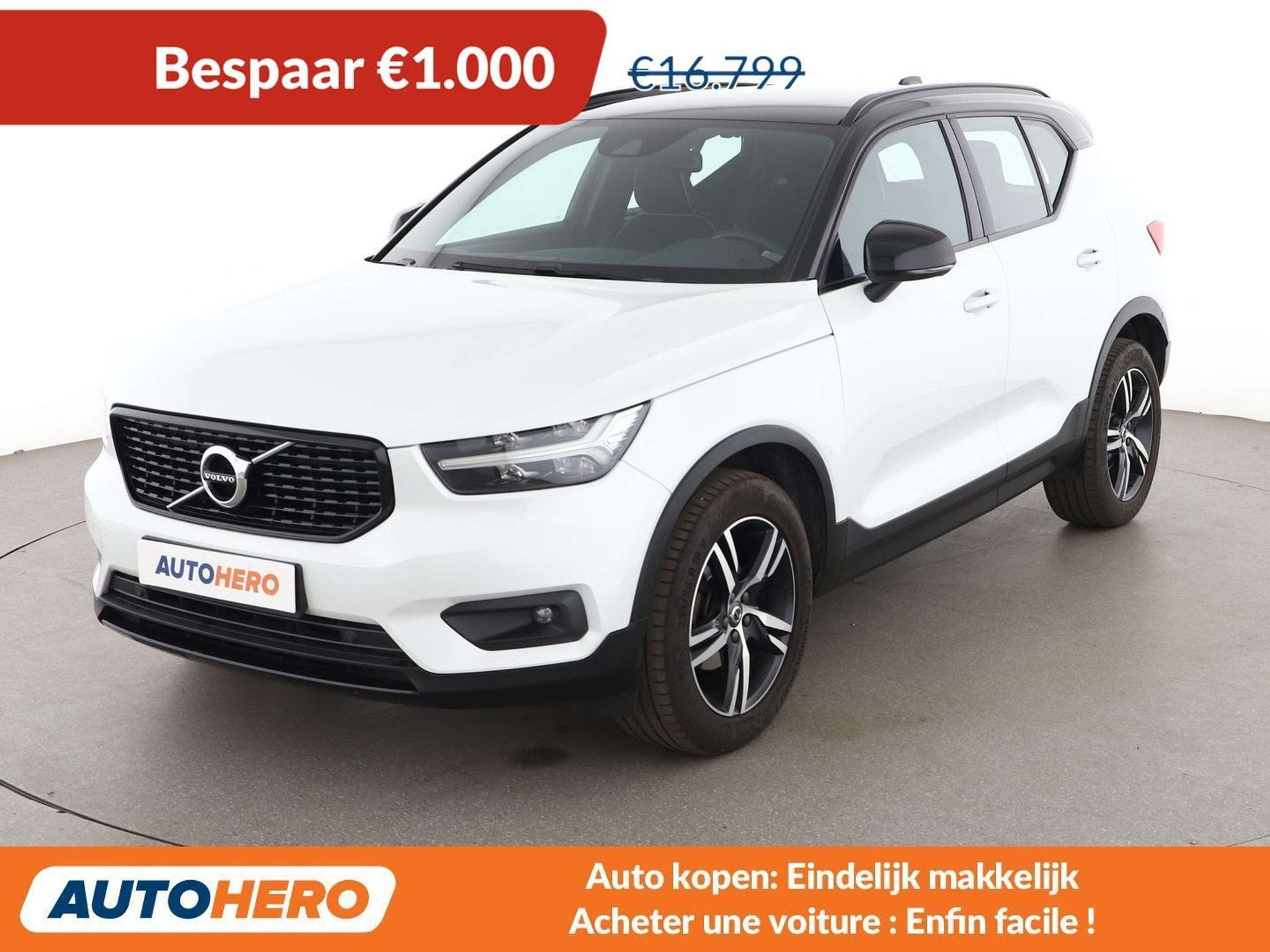 Volvo XC40 1.5 R-Design 2WD (bj 2018), Auto's, Volvo, Gebruikt, 1645 kg, Wit, Skiluik