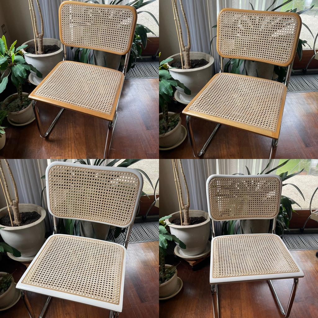 Vintage chroom rotan cesca stoelen, Ophalen, Gebruikt