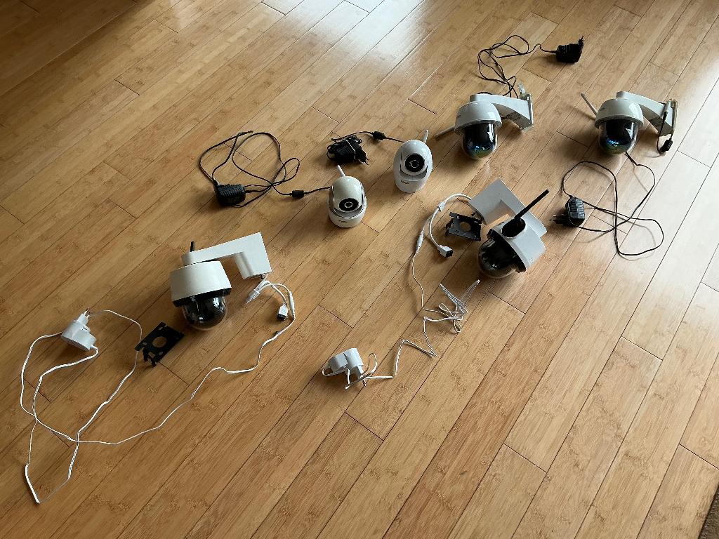 Bewakingscamera’s SET 6x ABUS binnen+buiten, Ophalen, Gebruikt