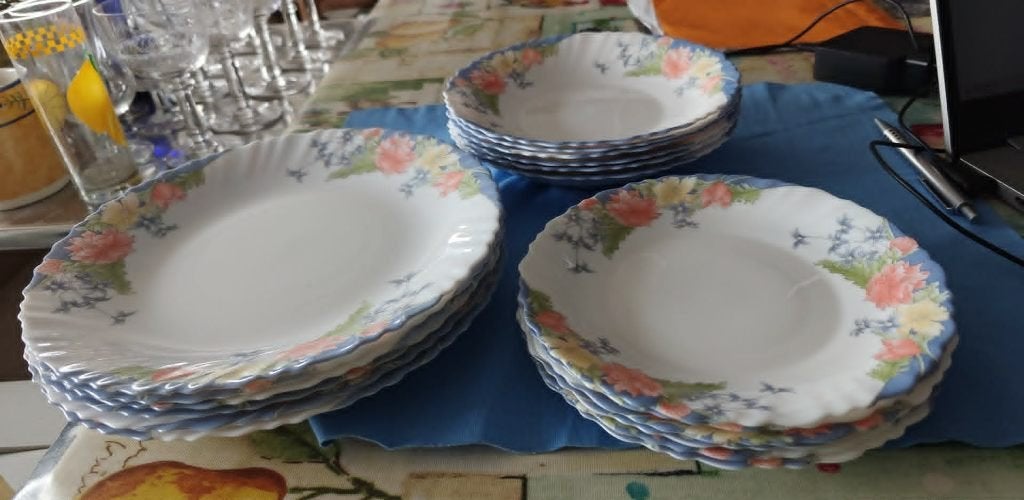 borden Arcopal serie Florine  vintage jaren 80, Huis en Inrichting, Keuken | Servies, Overige merken, Vintage, Ophalen of Verzenden