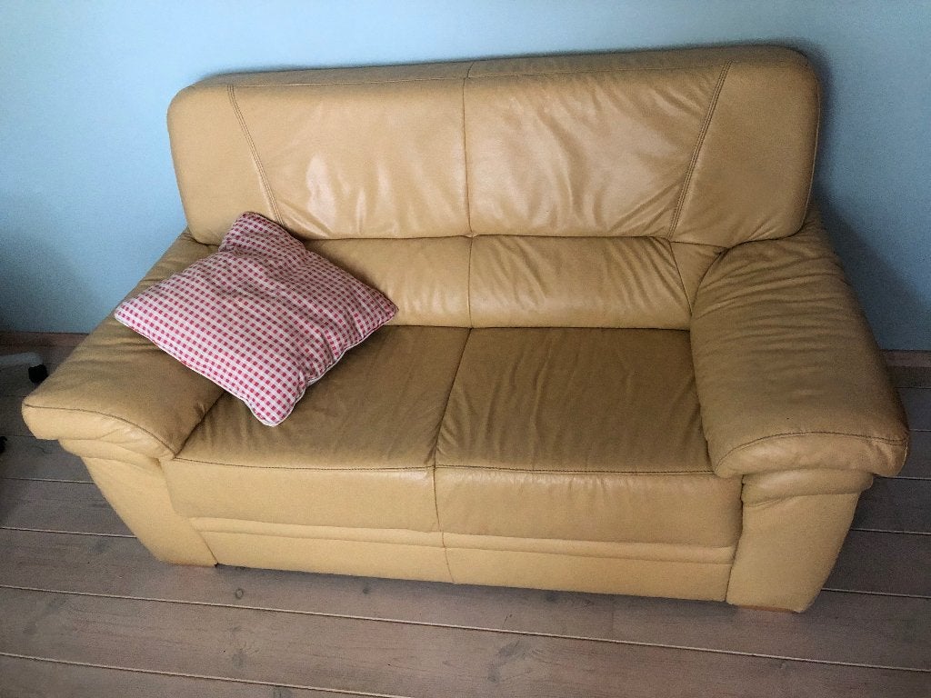 zetel in leder, Ophalen, Gebruikt, Tweepersoons, Leer