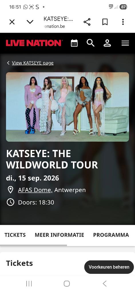 Katseye wij zoeken nog....., Tickets en Kaartjes