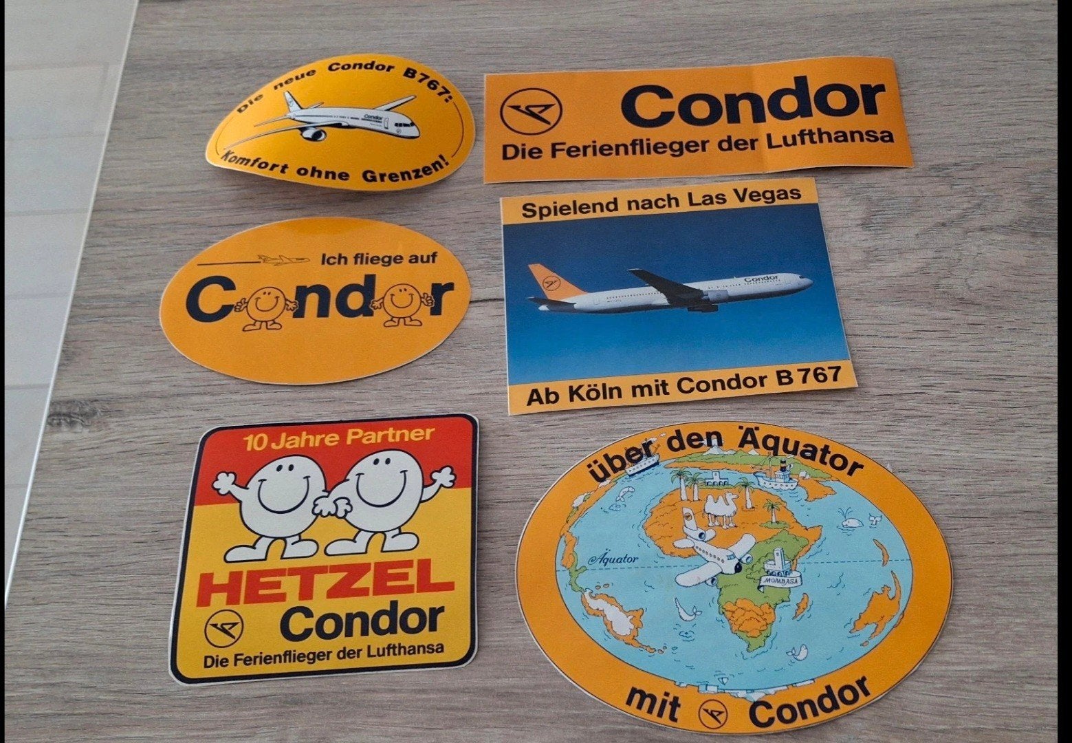 lot stickers vliegtuig Lufthansa Condor luchtvaart, Ophalen of Verzenden, Zo goed als nieuw, Bedrijf of Vereniging