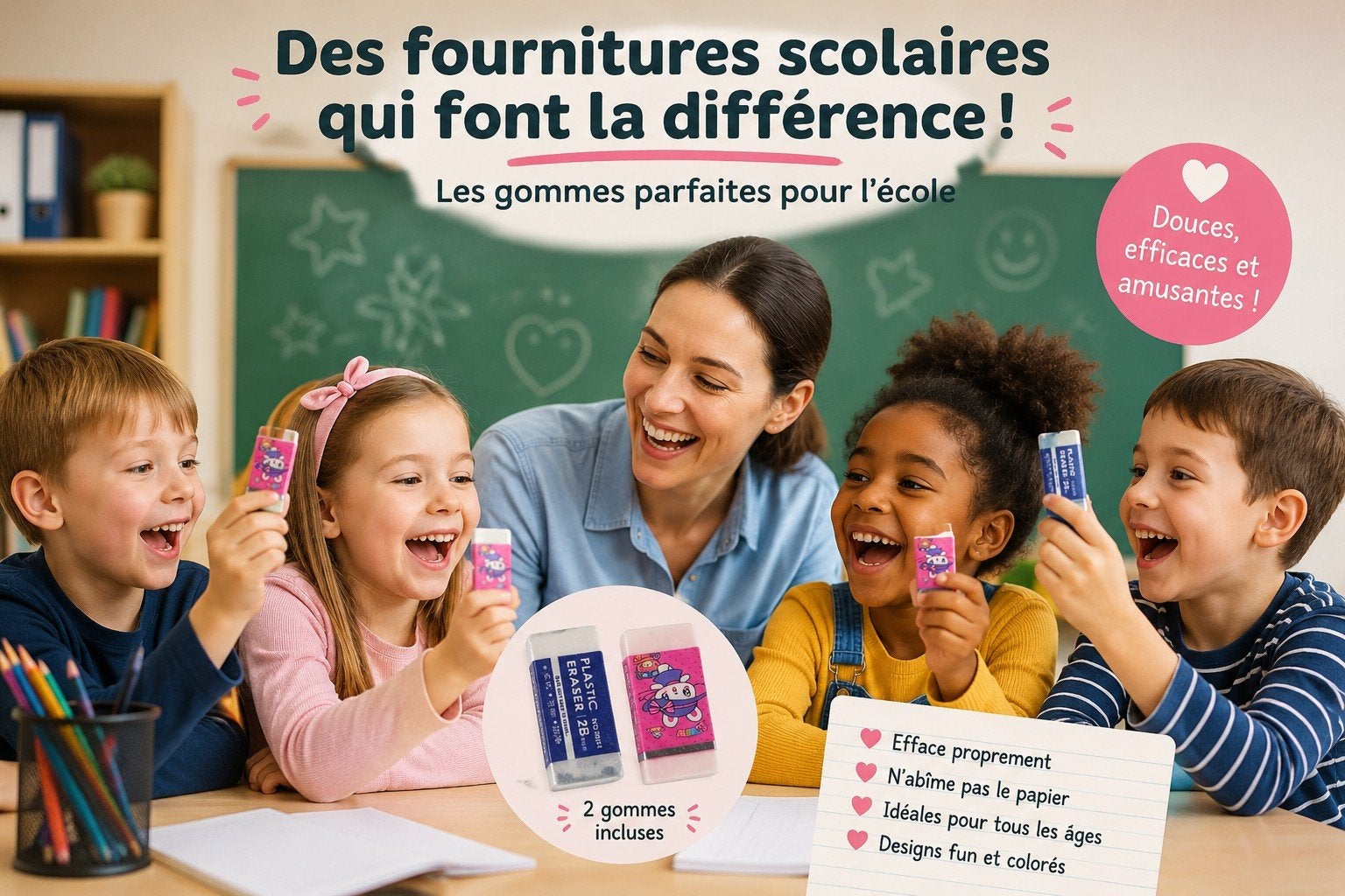 ️ Lot de gommes fantaisie pour enfants ️, Bricolage & Construction, Neuf